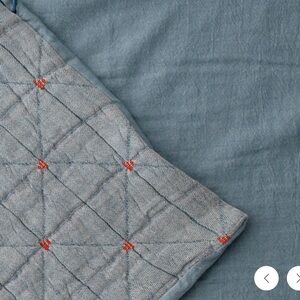 ISO Schoolhouse Peak Stitch Duvet in Denim - King or 2 Twins